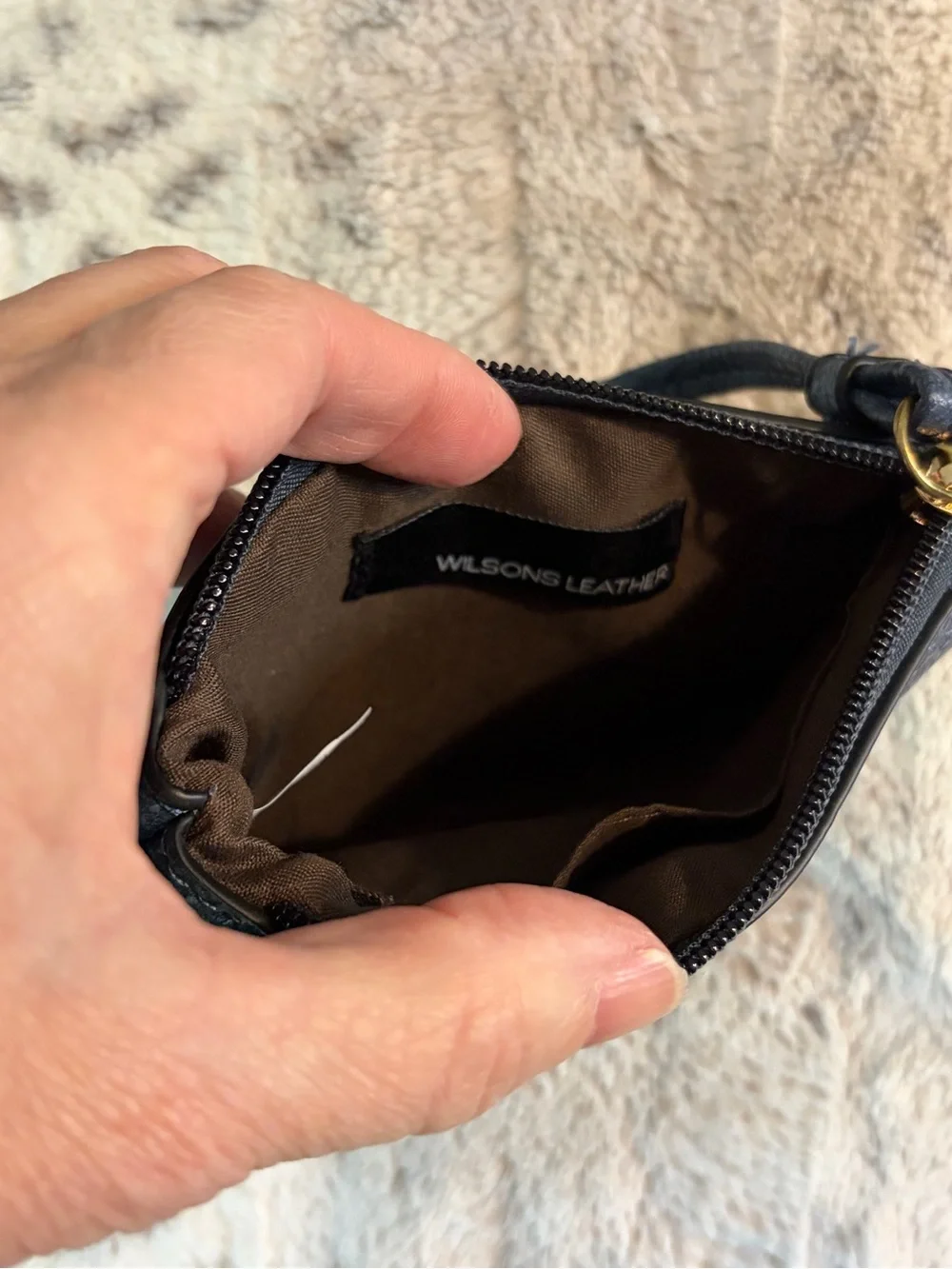 Wilson Leather Wristlet - Navy Blue #1337